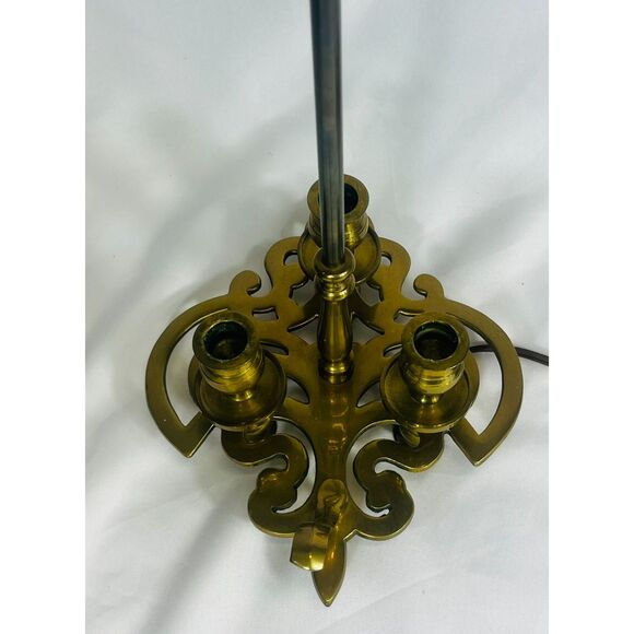 Prestigious Chapman Brass Bouillotte Table Lamp Candelabra  Dual Light 1972 - Picture 7 of 14